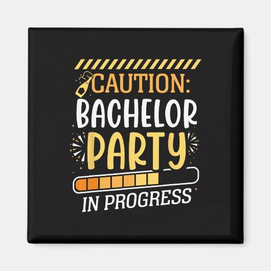 Aimant Attention Bachelor Party En Cours Groom Bride Tea (Devant)