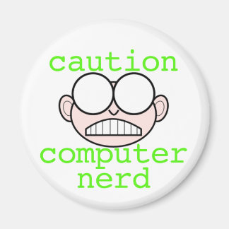 Aimant Attention : Ordinateur Nerd