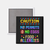 Aimant Attention Pas d'arachides Pas d'œufs Allergies ali (Recto/Verso)