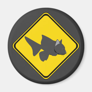 Aimant Attention : Traversée de poisson-chat !