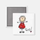 Aimant Attentive Maman de Twins Tshirts et cadeaux (Recto/Verso)
