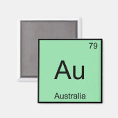 Aimant Au - Australie Chimie Élément Symbole Aussie Tee (Recto/Verso)