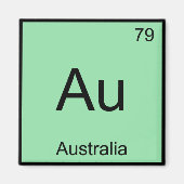 Aimant Au - Australie Chimie Élément Symbole Aussie Tee (Devant)