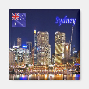 Aimant AU - Australie - Sydney - Darling Harbour par nuit