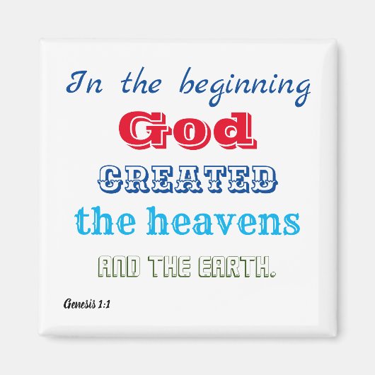 Aimant Au commencement Dieu créé (Devant)