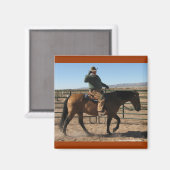 Aimant Au-dessus de la colline Cowboy et Horse - Humour d (Recto/Verso)