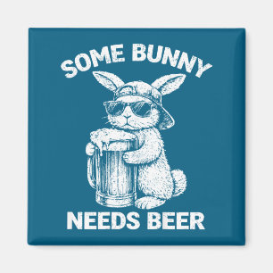 Aimant (au dos) un lapin a besoin de bière lapin de Pâque
