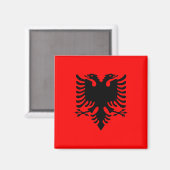 Aimant au drapeau de l'Albanie (Flamuri i Shqipëri (Recto/Verso)