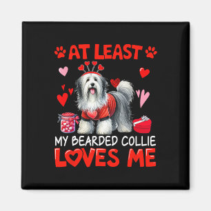 Aimant Au moins mon Bearded Collie m'aimant la Saint-Vale