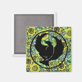 Aimant au pied-de-Corbeau avec Fleurs Jaunes (Recto/Verso)