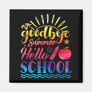 Aimant Au revoir l'été, bonjour l'école, retour à l'école
