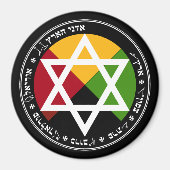 Aimant Aube Dorée Terre Pentacle sur Noir (Devant)