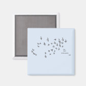 Aimant "Aucun filet ne m'enfonce" + oiseaux (noir sur ble (Recto/Verso)