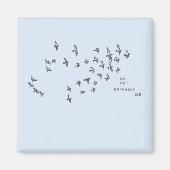 Aimant "Aucun filet ne m'enfonce" + oiseaux (noir sur ble (Devant)