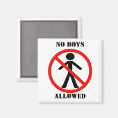 Aimant Aucun Garçon N'Est Autorisé (Recto/Verso)