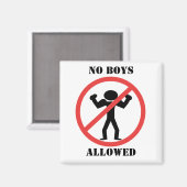 Aimant Aucun Garçon N'Est Autorisé (Recto/Verso)