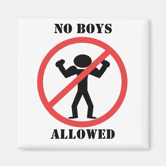 Aimant Aucun Garçon N'Est Autorisé (Devant)
