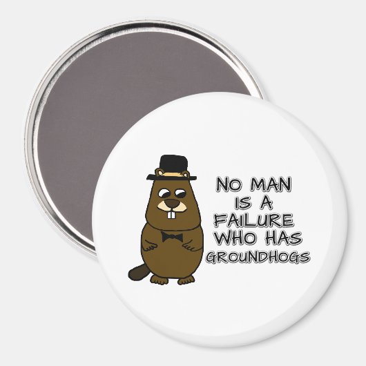 Aimant Aucun homme n'est un échec qui a des marmottes (Recto/Verso)