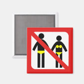 Aimant Aucun signe de maillot de bain (Recto/Verso)