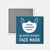 Aimant Aucune entrée sans masque facial (Recto/Verso)