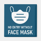 Aimant Aucune entrée sans masque facial (Devant)