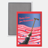 Aimant Augmenter l'aimant de la démocratie en canne (Recto/Verso)