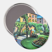 Aimant Auguste Macke - Gartenbild, peinture populaire, (Recto/Verso)