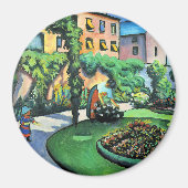 Aimant Auguste Macke - Gartenbild, peinture populaire, (Devant)
