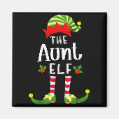 Aimant Aunt Christmas Elf Matching Pajama X-mas Party (Devant)