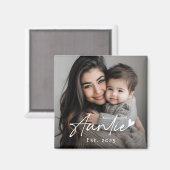 Aimant Auntie Est année manuscrite écriture coeur (Recto/Verso)