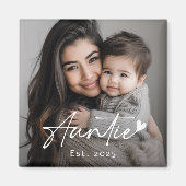 Aimant Auntie Est année manuscrite écriture coeur (Devant)