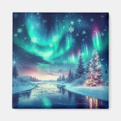 Aimant aurora borealis/Noël/hiver (Devant)