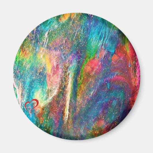 Aimant Aurora Borealis Oeuvre Abstraite originale Sangria (Devant)