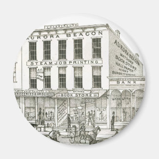 Aimant Aurora Illinois Aurora Beacon News 1871 Stone Lith