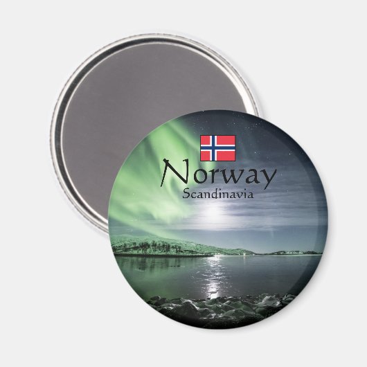 Aimant Aurores boréales Norvège (Recto/Verso)