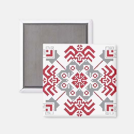 Aimant Auseklis letton Médaillon géométrique d'art popula (Recto/Verso)