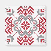 Aimant Auseklis letton Médaillon géométrique d'art popula (Devant)