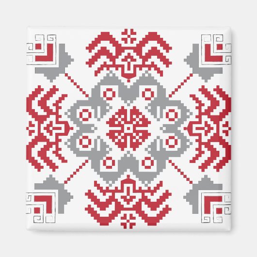 Aimant Auseklis letton Médaillon géométrique d'art popula (Devant)