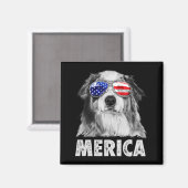 Aimant Aussie australian shepherd 4 juillet merica (Recto/Verso)