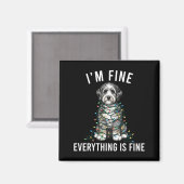 Aimant Aussiedoodle Christmas I'm Fine Everything Is Fine (Recto/Verso)