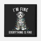 Aimant Aussiedoodle Christmas I'm Fine Everything Is Fine (Devant)