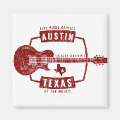 Aimant Austin Texas Live Music Guitare (Devant)