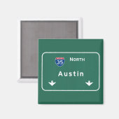 Aimant Austin Texas tx Interstate Highway Freeway Road : (Recto/Verso)
