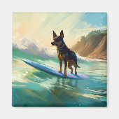 Aimant Australian Kelpie Beach Surf Paining (Devant)