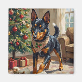Aimant Australian Kelpie Herding Christmas Art (Devant)