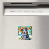 Aimant Australian Shepherd On Beach amoureux des chiens c (In Situ (Lave-vaisselle))