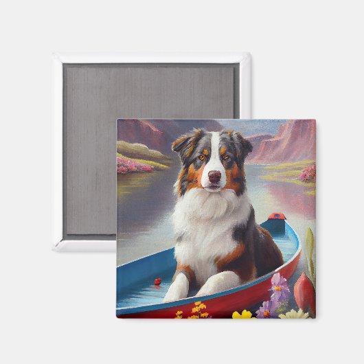 Aimant Australian Shepherd on Paddle : Une aventure Pitto (Recto/Verso)