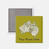 Aimant Australie Carte Doodle Art (Recto/Verso)