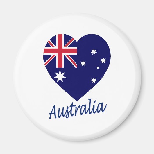 Aimant Australie - Coeur du drapeau (Devant)