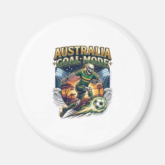 Aimant Australie Mode Objectif Squelette Batteur Nations (Devant)